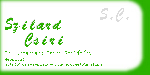 szilard csiri business card